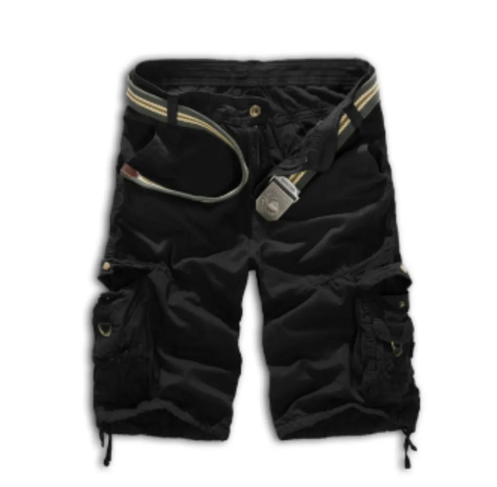 Mens Yellow Long Cargo Shorts