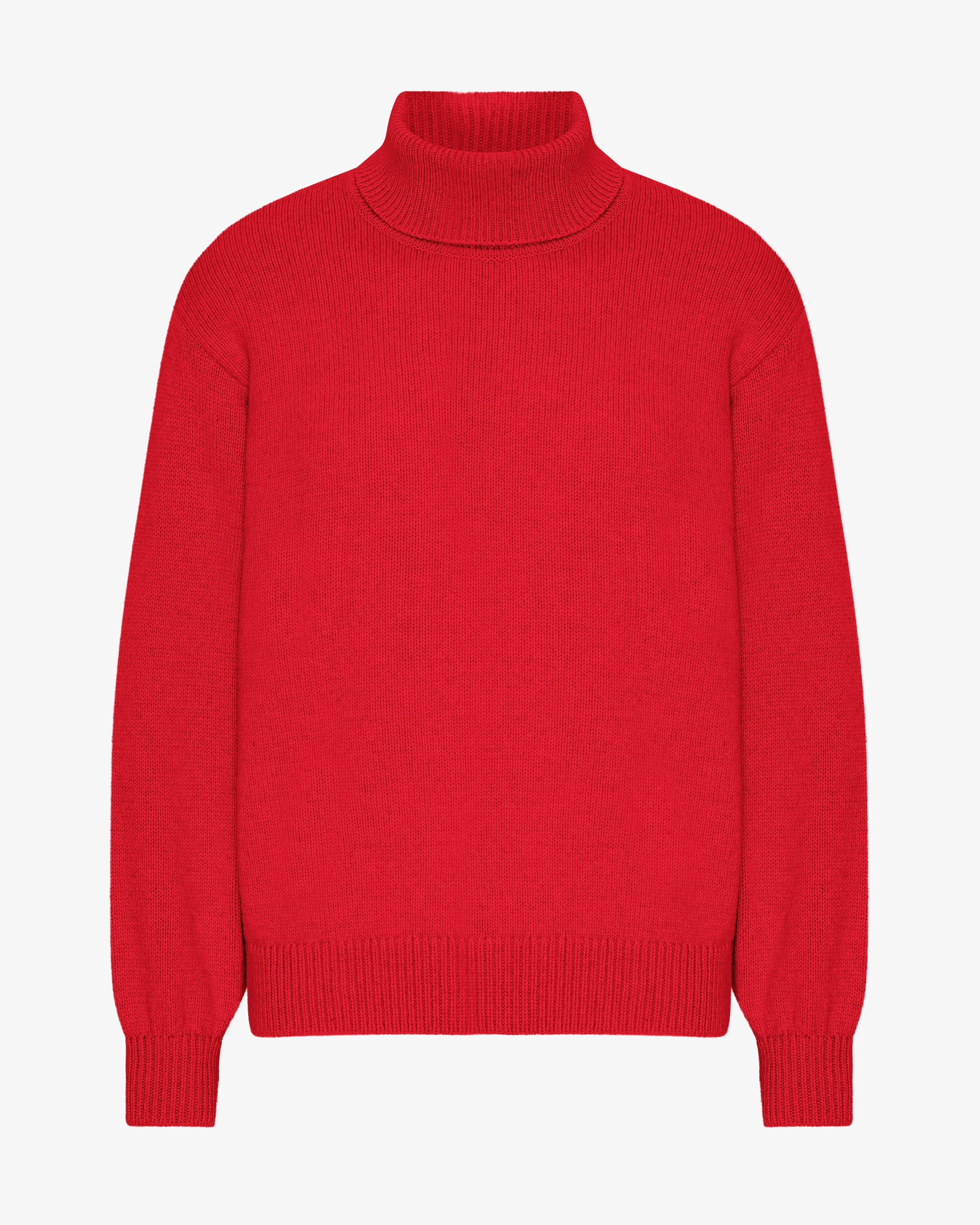 Merino Wool Turtleneck - Scarlet Red
