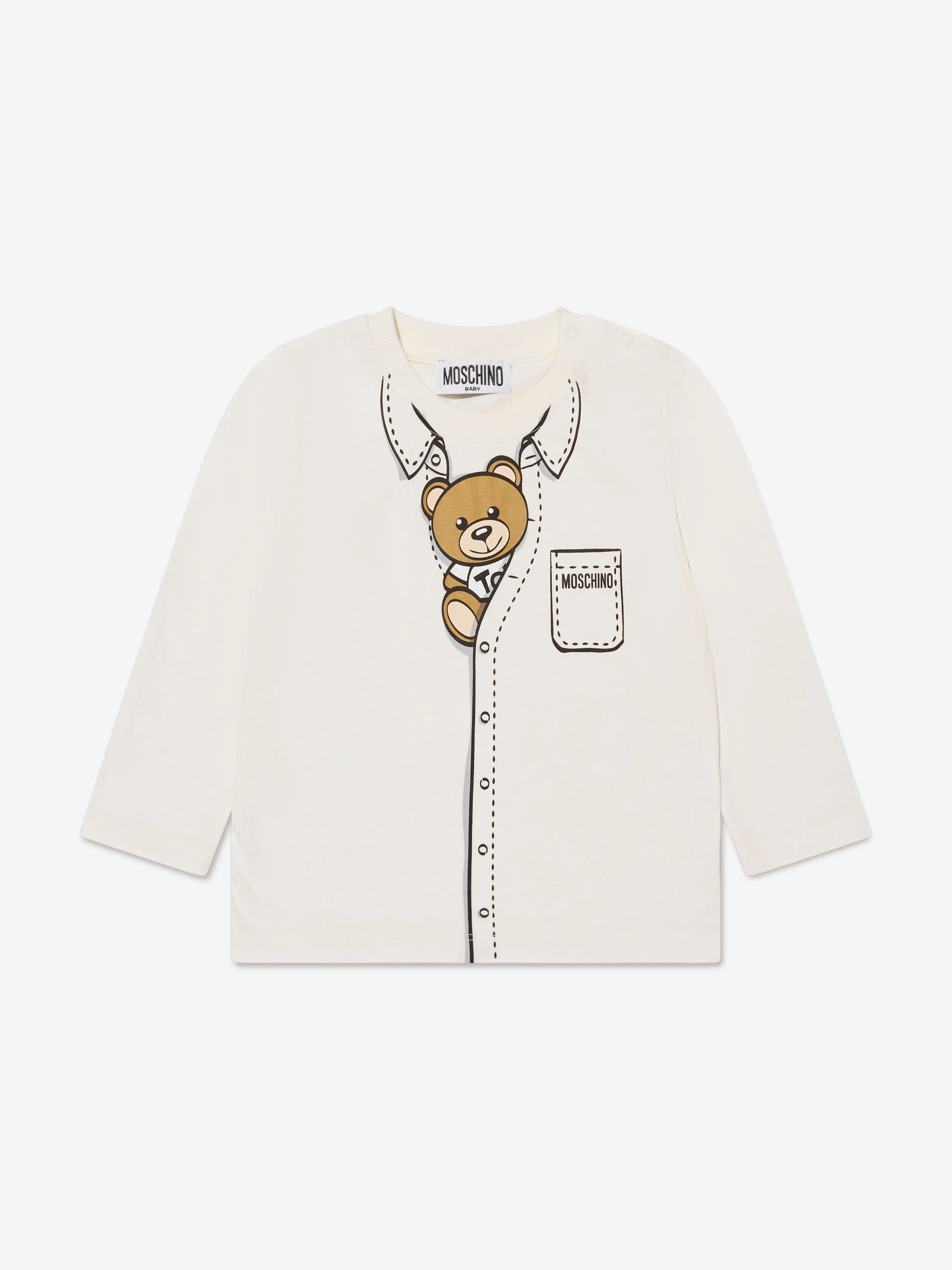 Moschino Baby Boys Long Sleeve T-Shirt in Ivory