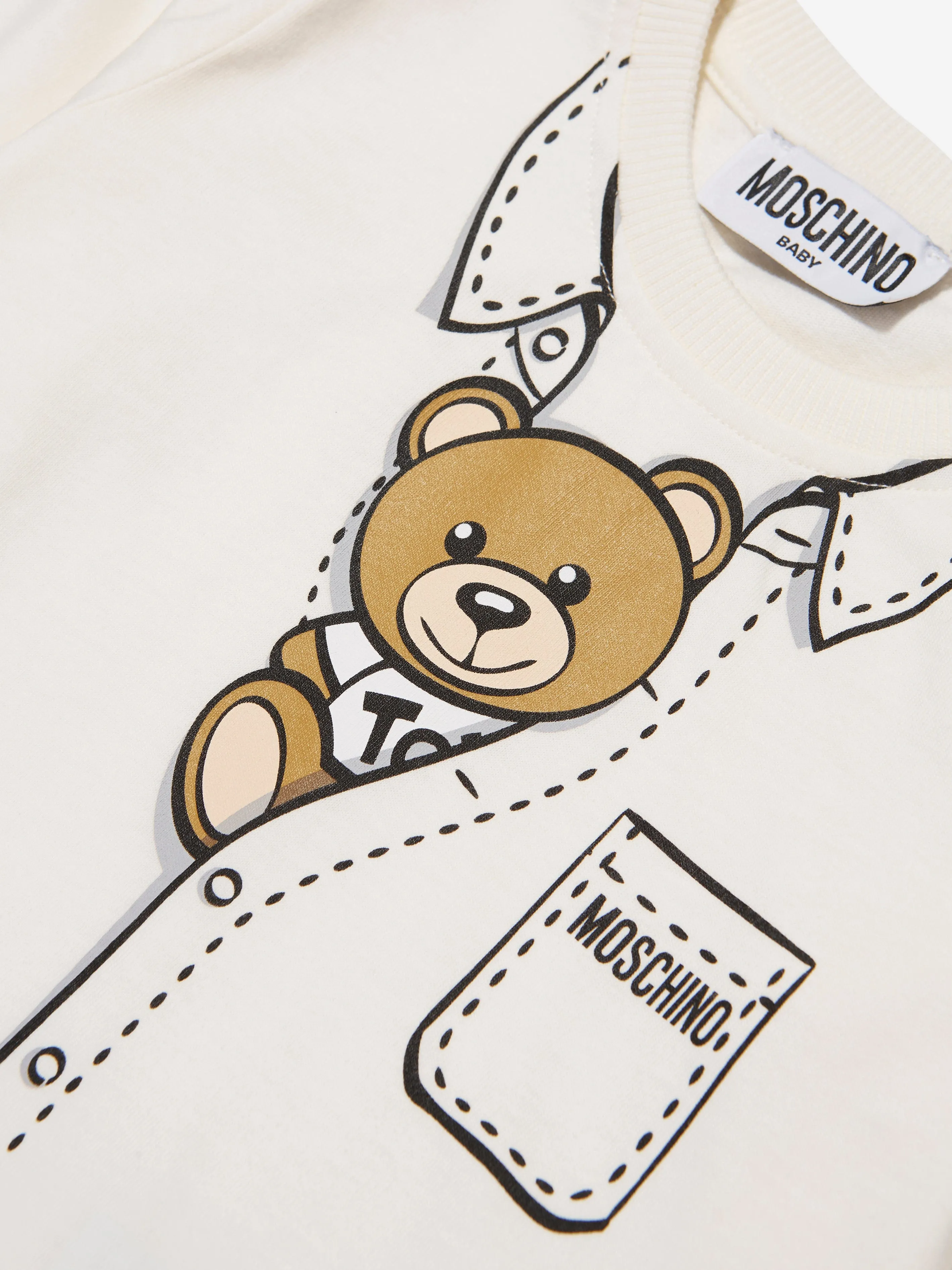 Moschino Baby Boys Long Sleeve T-Shirt in Ivory