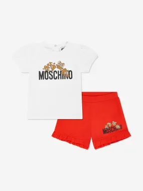 Moschino Baby Girls Teddy Bear Shorts Set in Multicolour