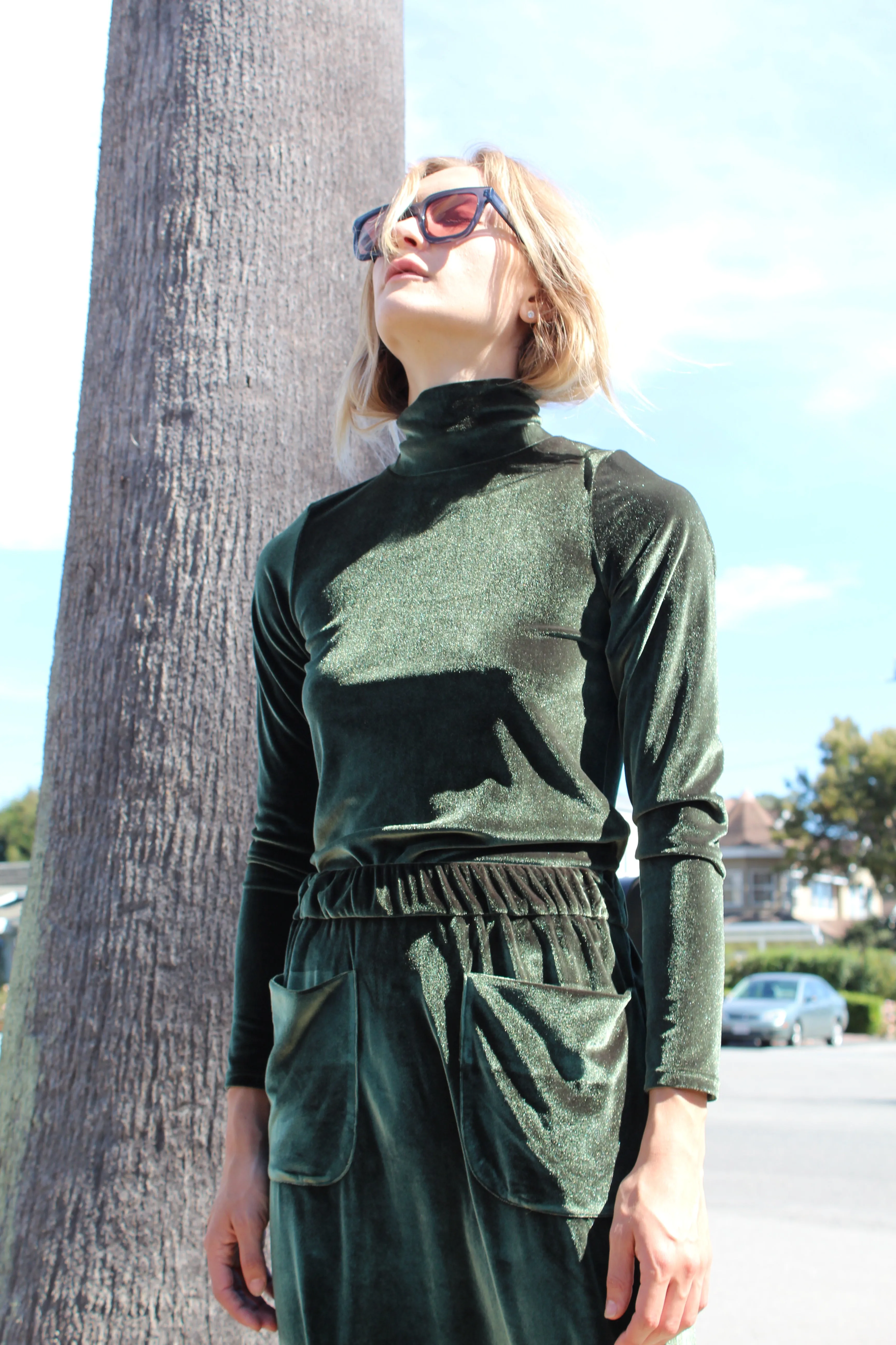 No.6 Ruffle Gloria Turtleneck Forest Velvet