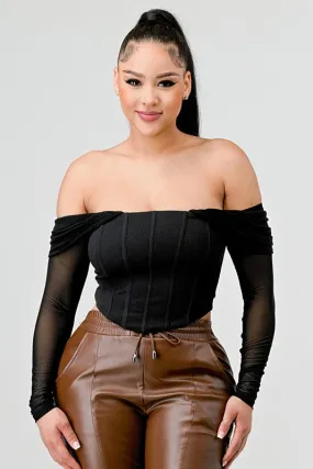 Off The Shoulder Lace Up Corset