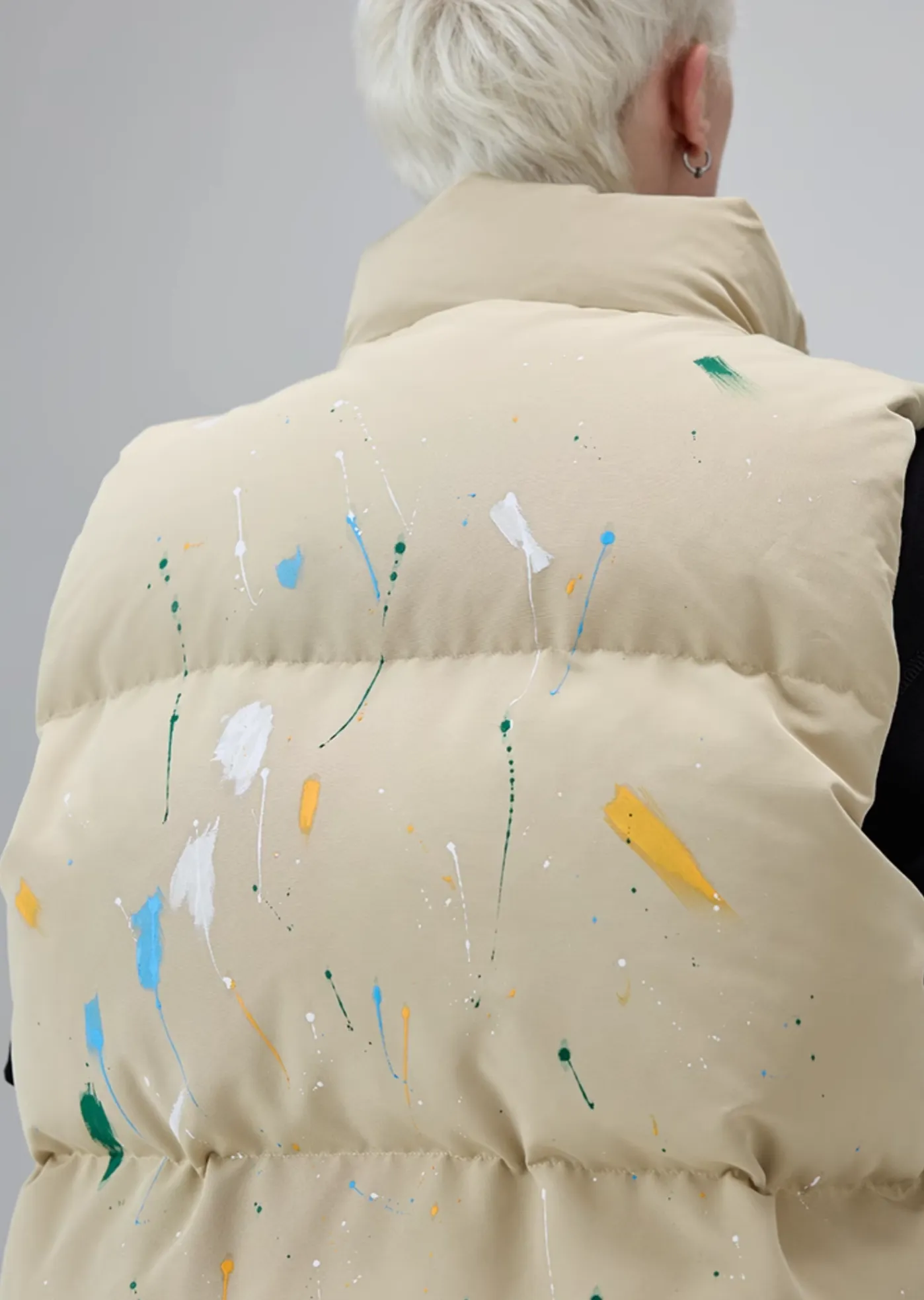 Off-White Paint Speckled Down Body Warmer