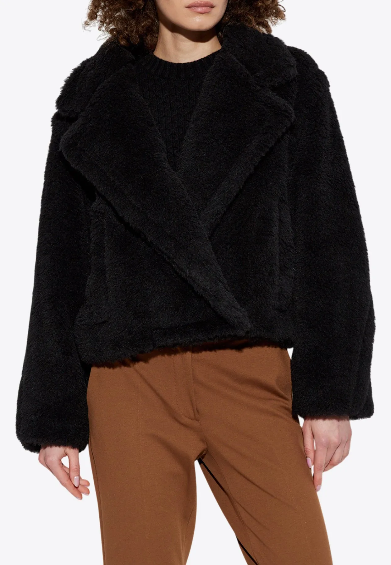 Oggeri Cropped Teddy Bear Icon Coat