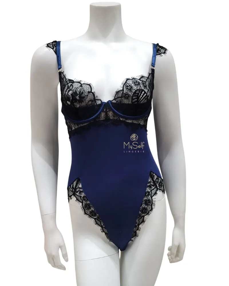 Oh La La Cheri Nicole Estate Blue & Black Molded Cup Teddy