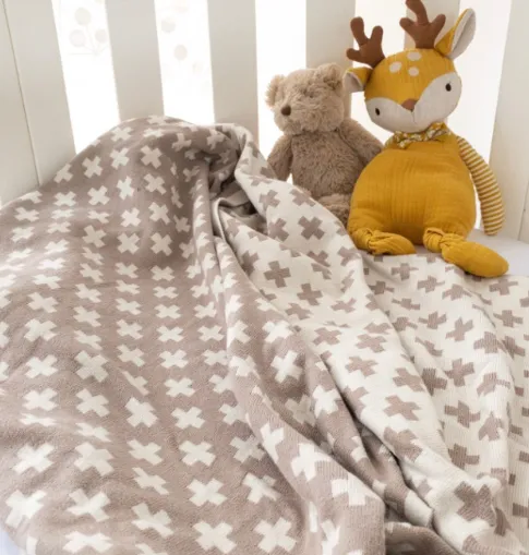 Organic-cotton Cot Blankets - Cashew