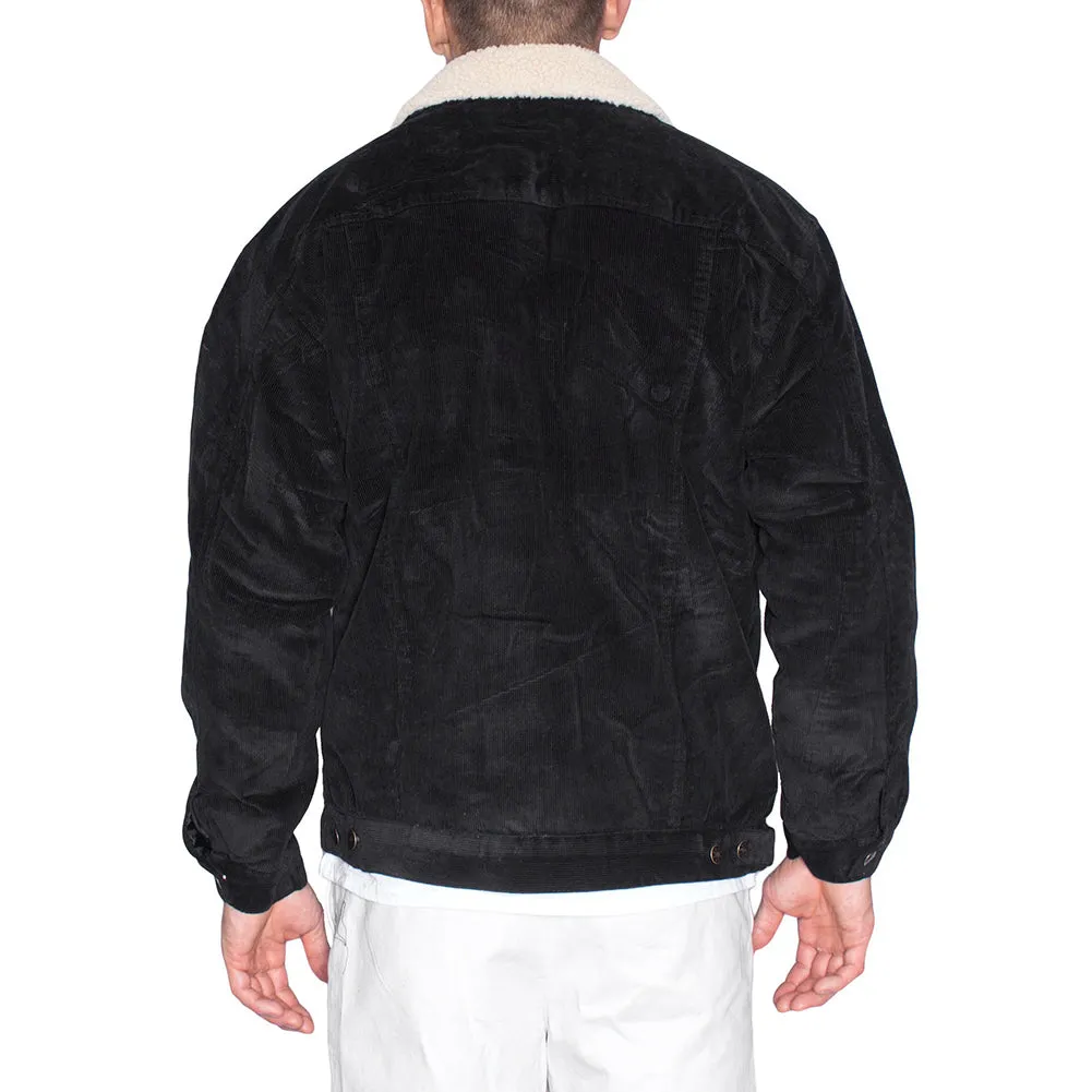 Oscar Sports Men's Sherpa Lined Button Front Cotton Corduroy Jacket
