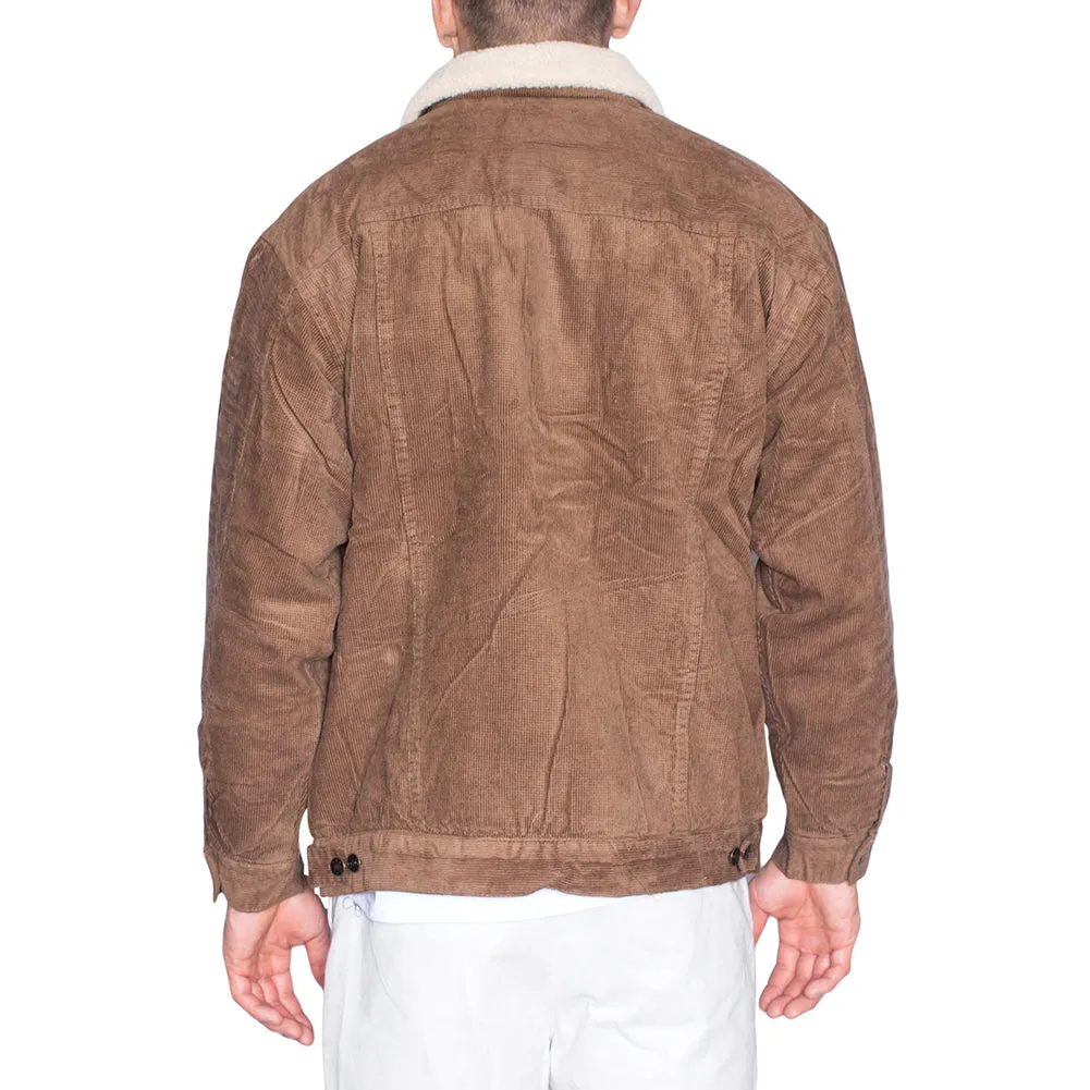 Oscar Sports Men's Sherpa Lined Button Front Cotton Corduroy Jacket