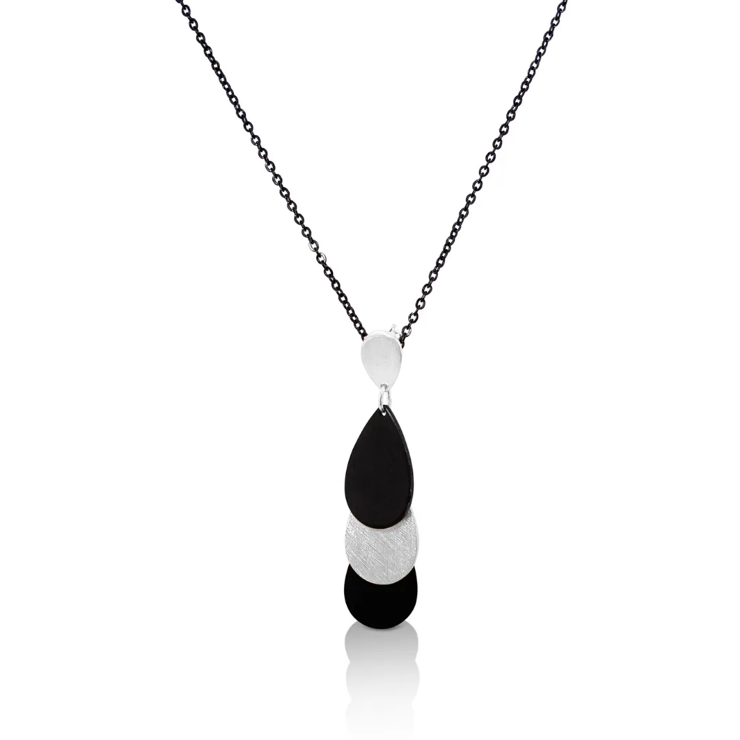 Ovale Silver Black Necklace