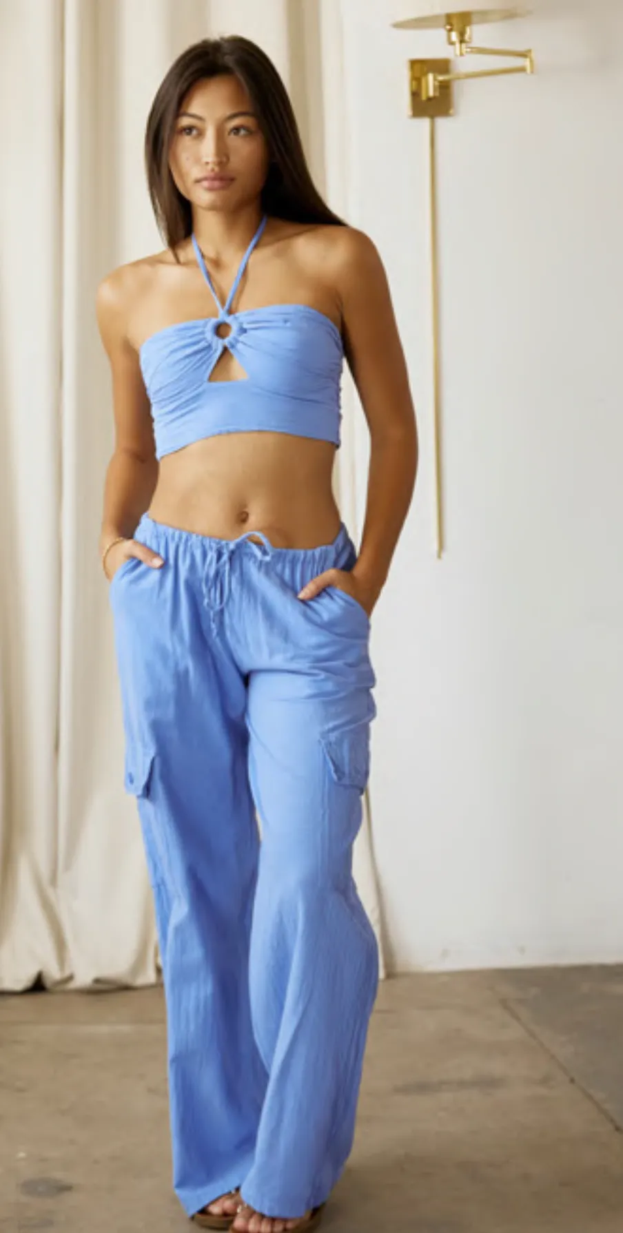Oversized Cargo Drawstring Pants