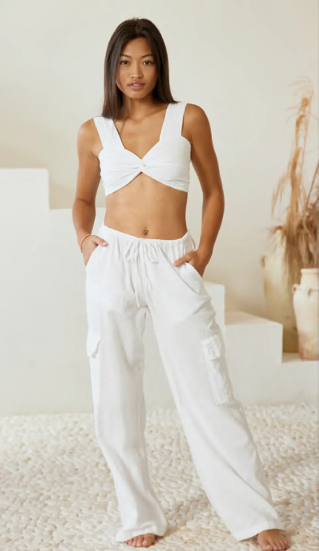 Oversized Cargo Drawstring Pants