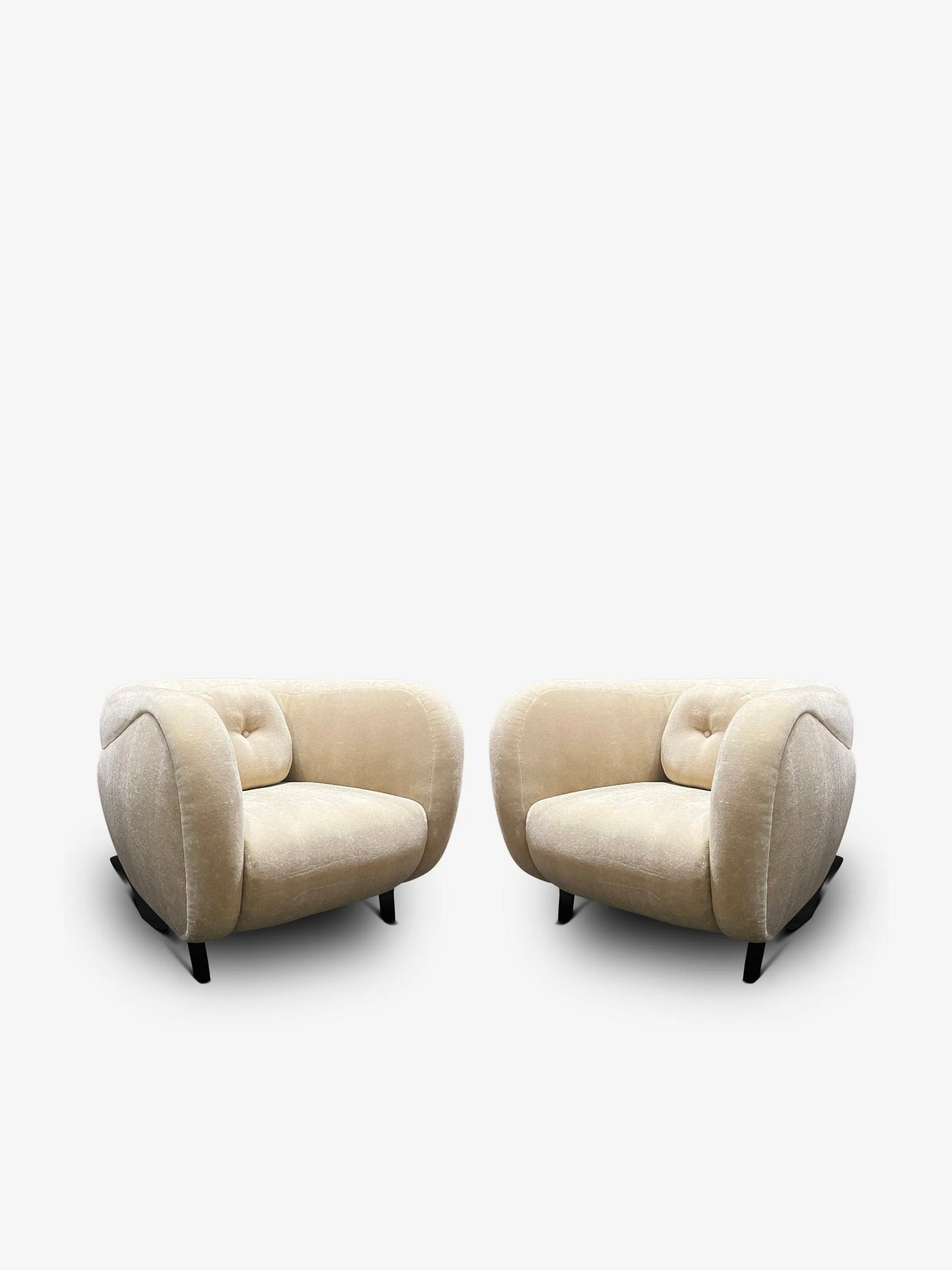 Pair Of Minitore In Teddy Mohair Sable by Pierre Augustin Rose