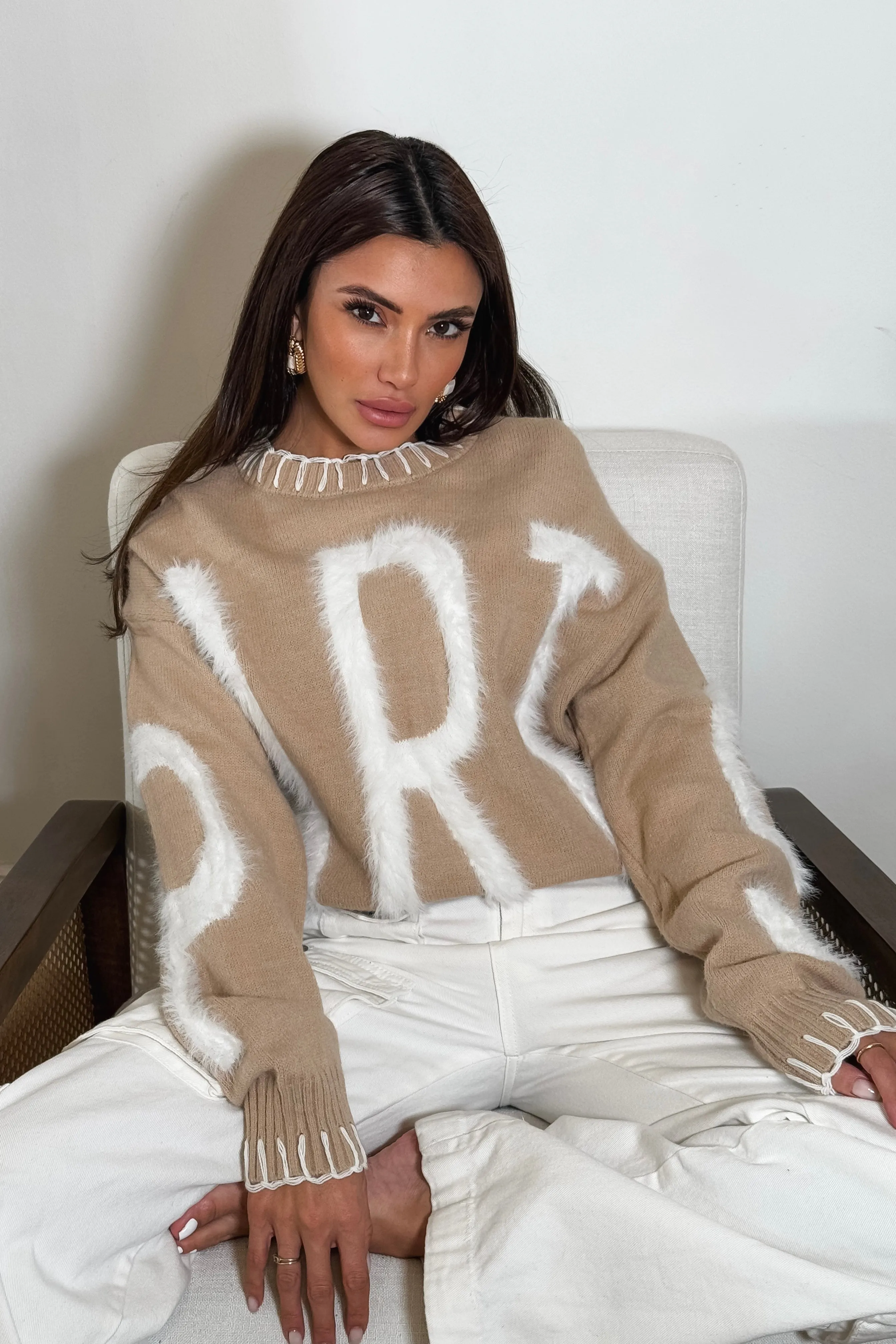 Paris Knit Sweater - Nude