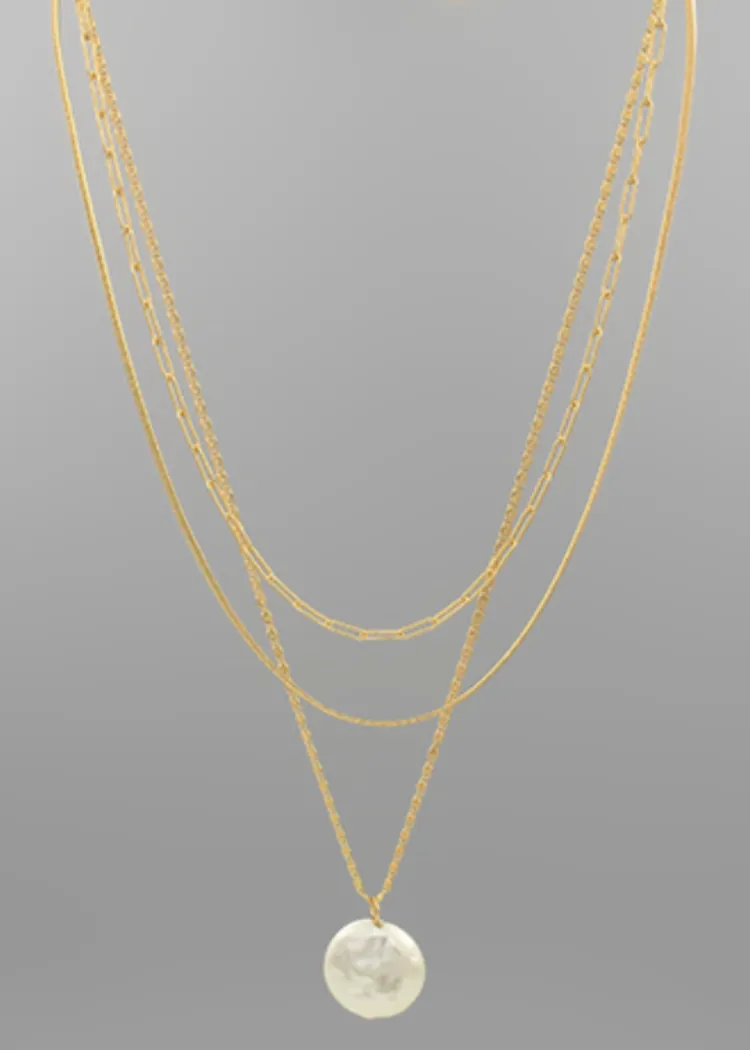 Pearl Pendant Layer Necklace