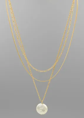 Pearl Pendant Layer Necklace