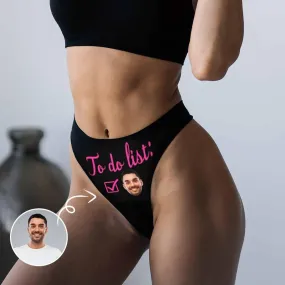 Personalized Womens Lingerie Custom Face Underwear Multicolor To Do List Women's Classic Thongs Valentine's Day Gifts for Girlfriend & Wife