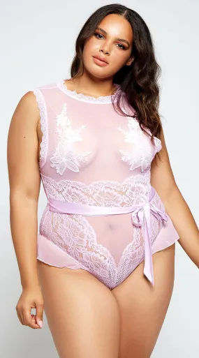 Plus Size Morning Glory Applique Teddy