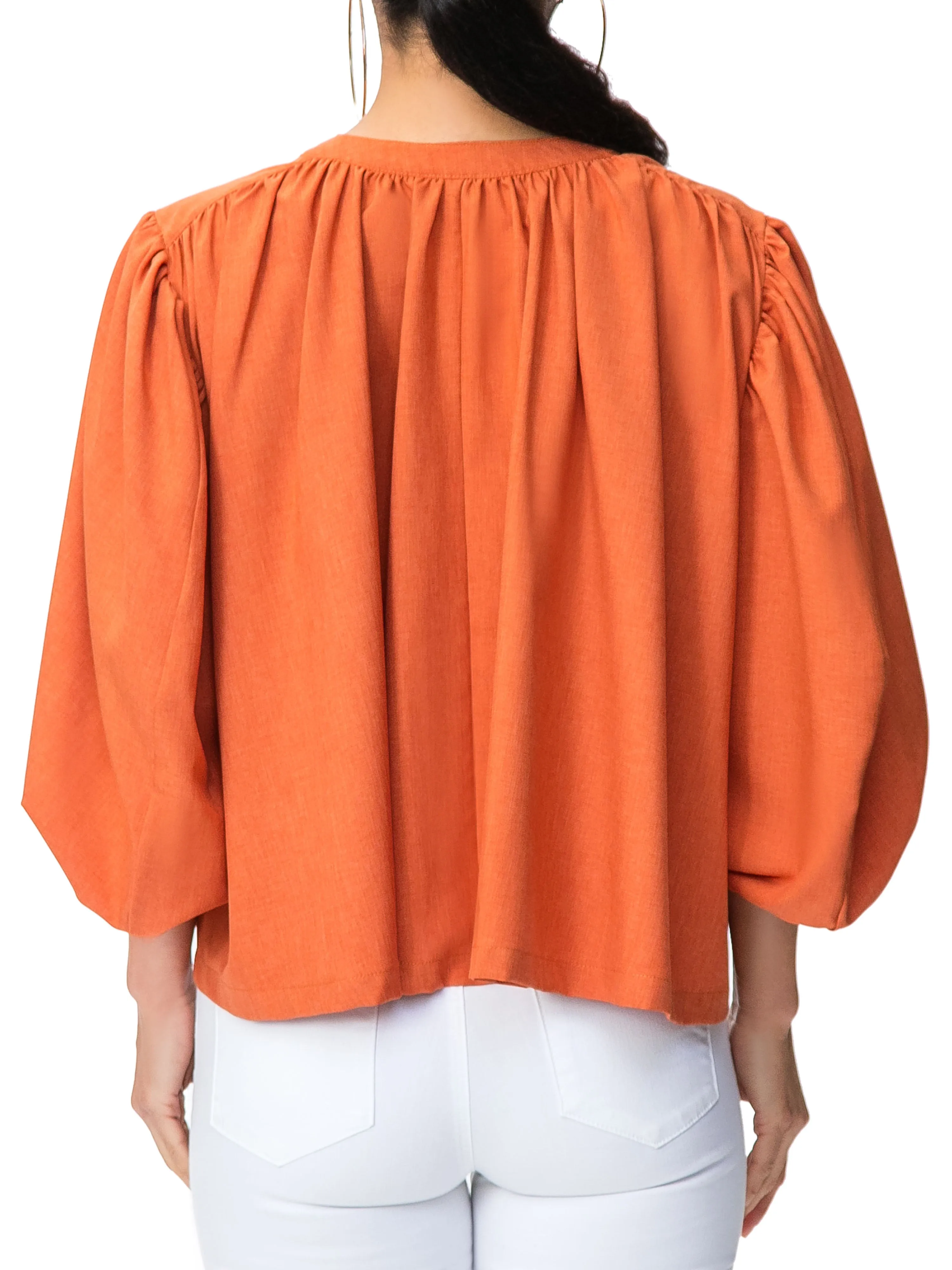 "Farrah" Rust Button-Down Top