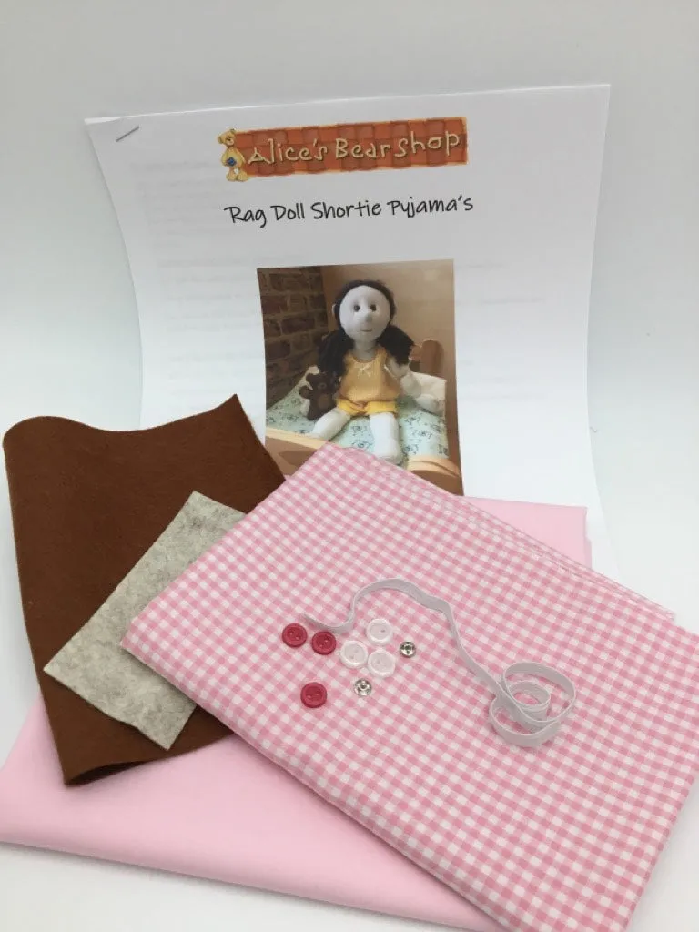 Rag Doll Shortie Pyjama Kit - 4 Colour Choices
