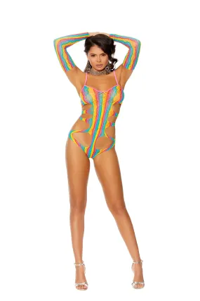 Rainbow Crochet Cut-Out Teddy