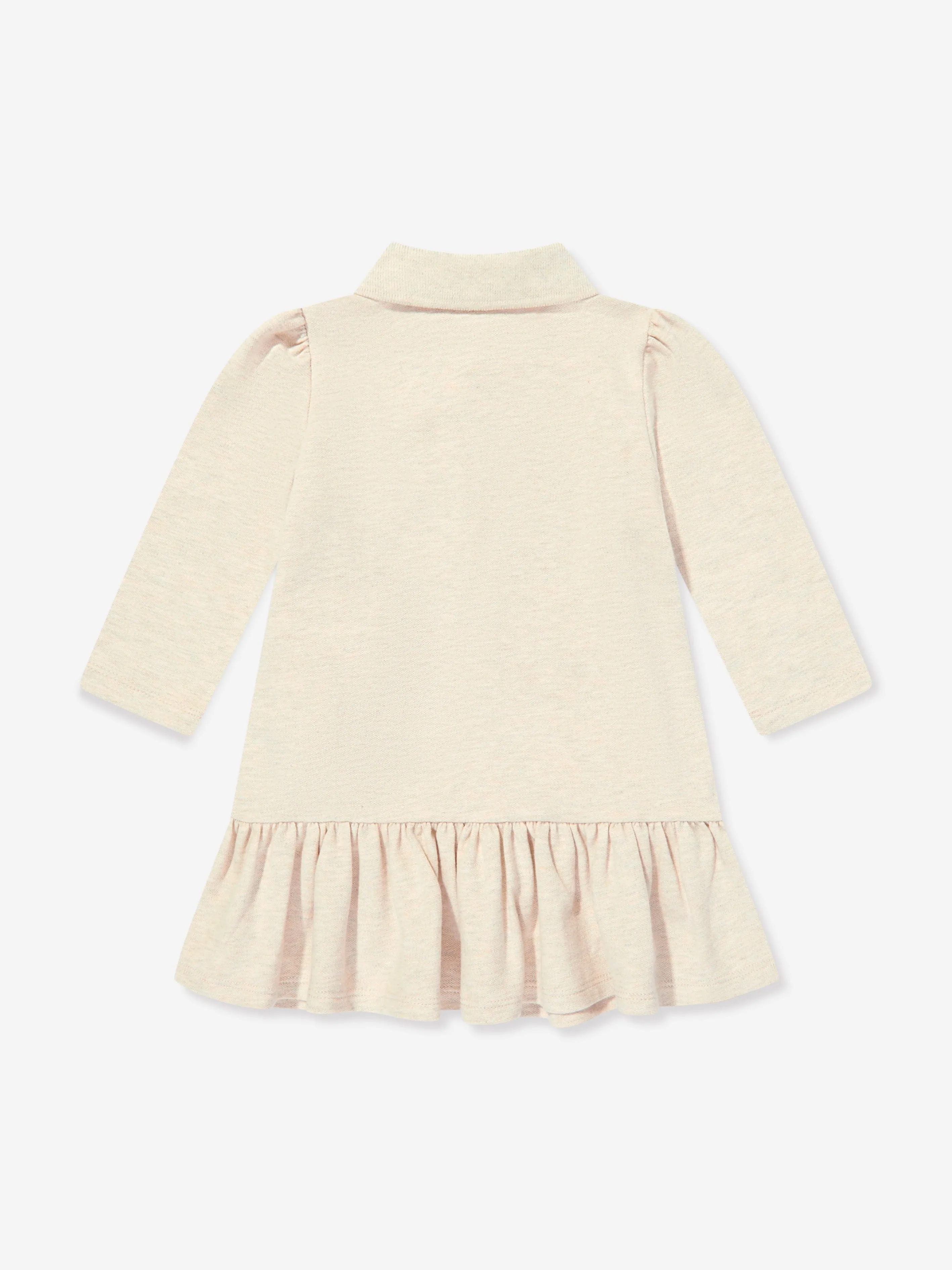 Ralph Lauren Baby Girls Bear Polo Dress in Grey