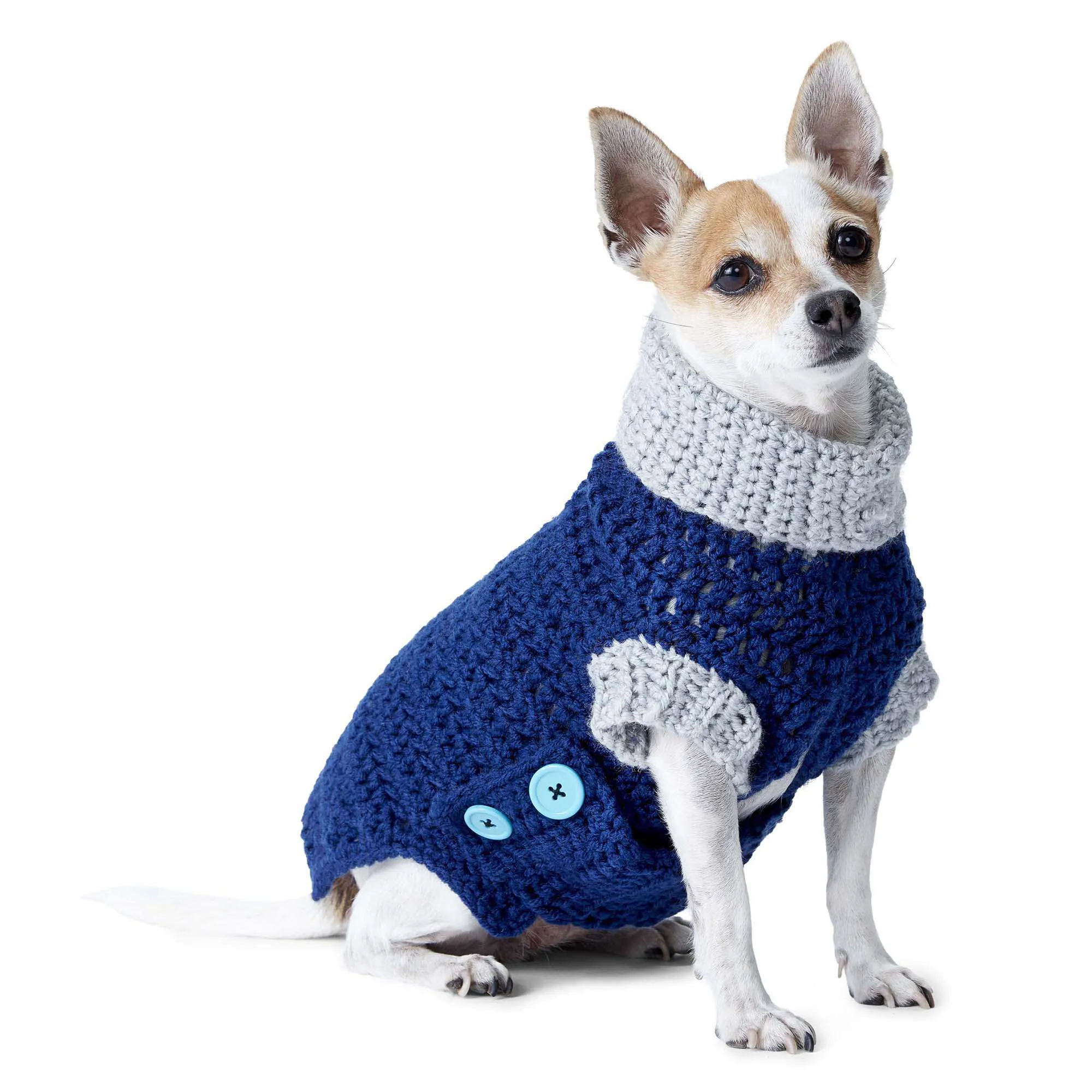 Red Heart Cowl Neck Crochet Dog Coat