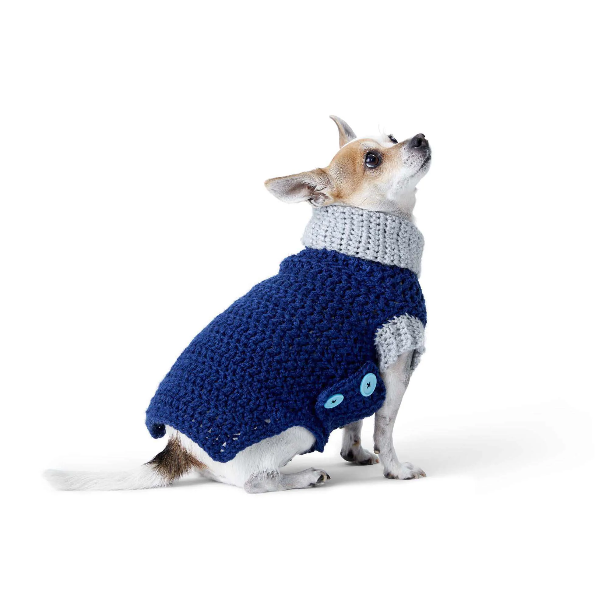 Red Heart Cowl Neck Crochet Dog Coat