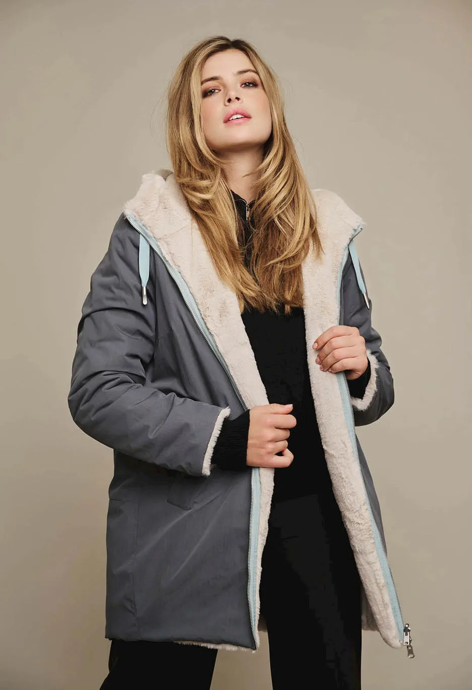 Reversible Hooded Coat