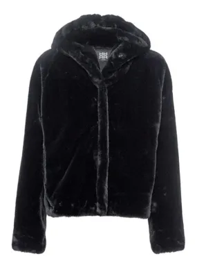 Riani Short Black Teddy Bear Coat With Hood 802980-5327 999