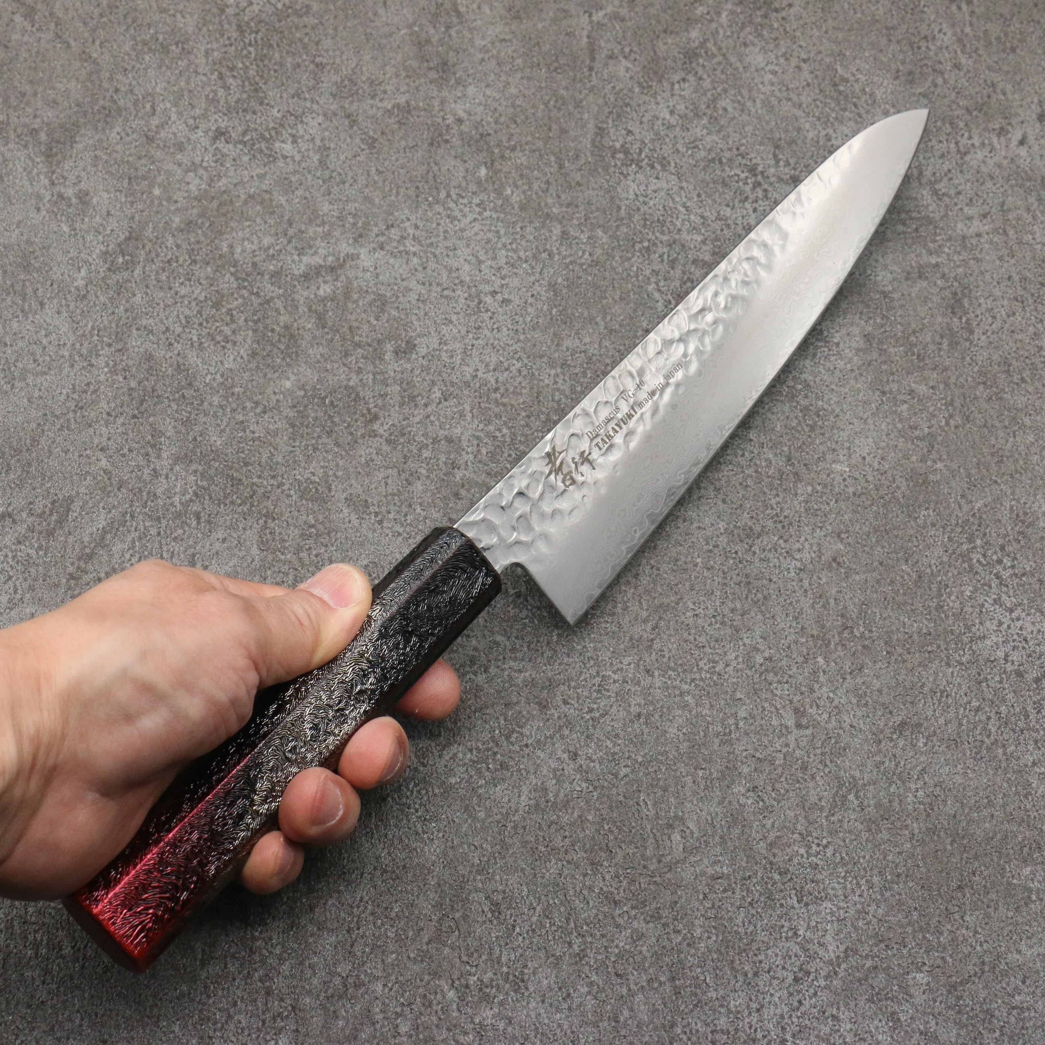 Sakai Takayuki Rinnou VG10 33 Layer Damascus Gyuto210mm Red Lacquered Handle