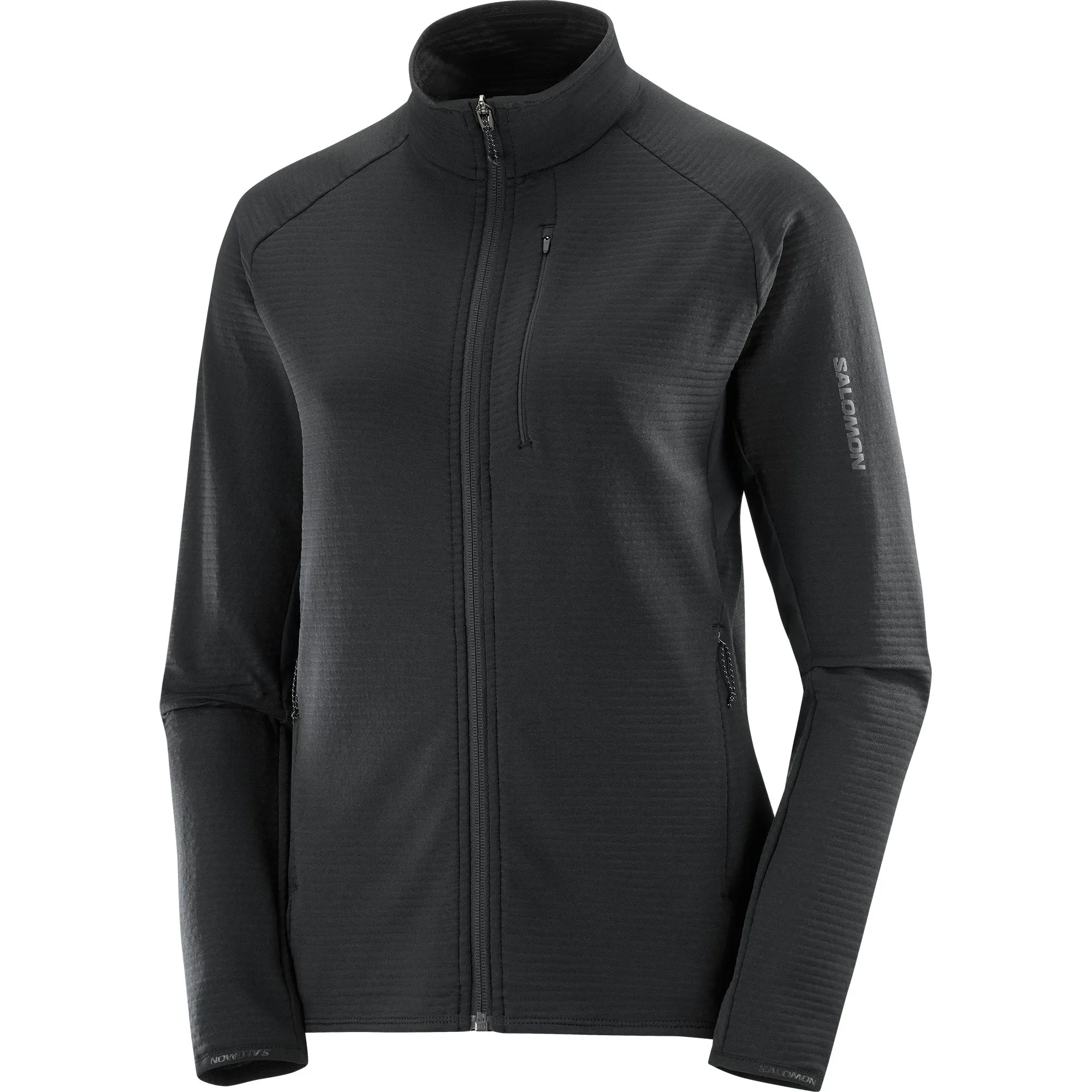 Salomon Essential Lightwarm Womens Full Zip Fleece - Black