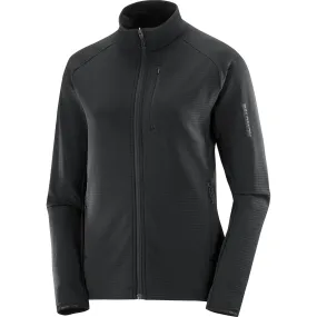 Salomon Essential Lightwarm Womens Full Zip Fleece - Black