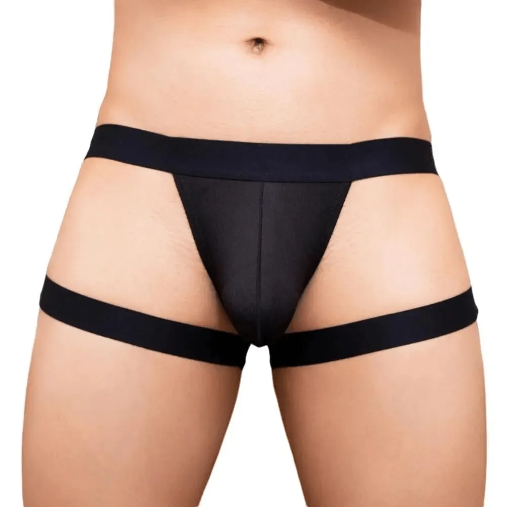 Sexy Men's Low-Rise Briefs / Erotic Male Underwear with Leg Rings