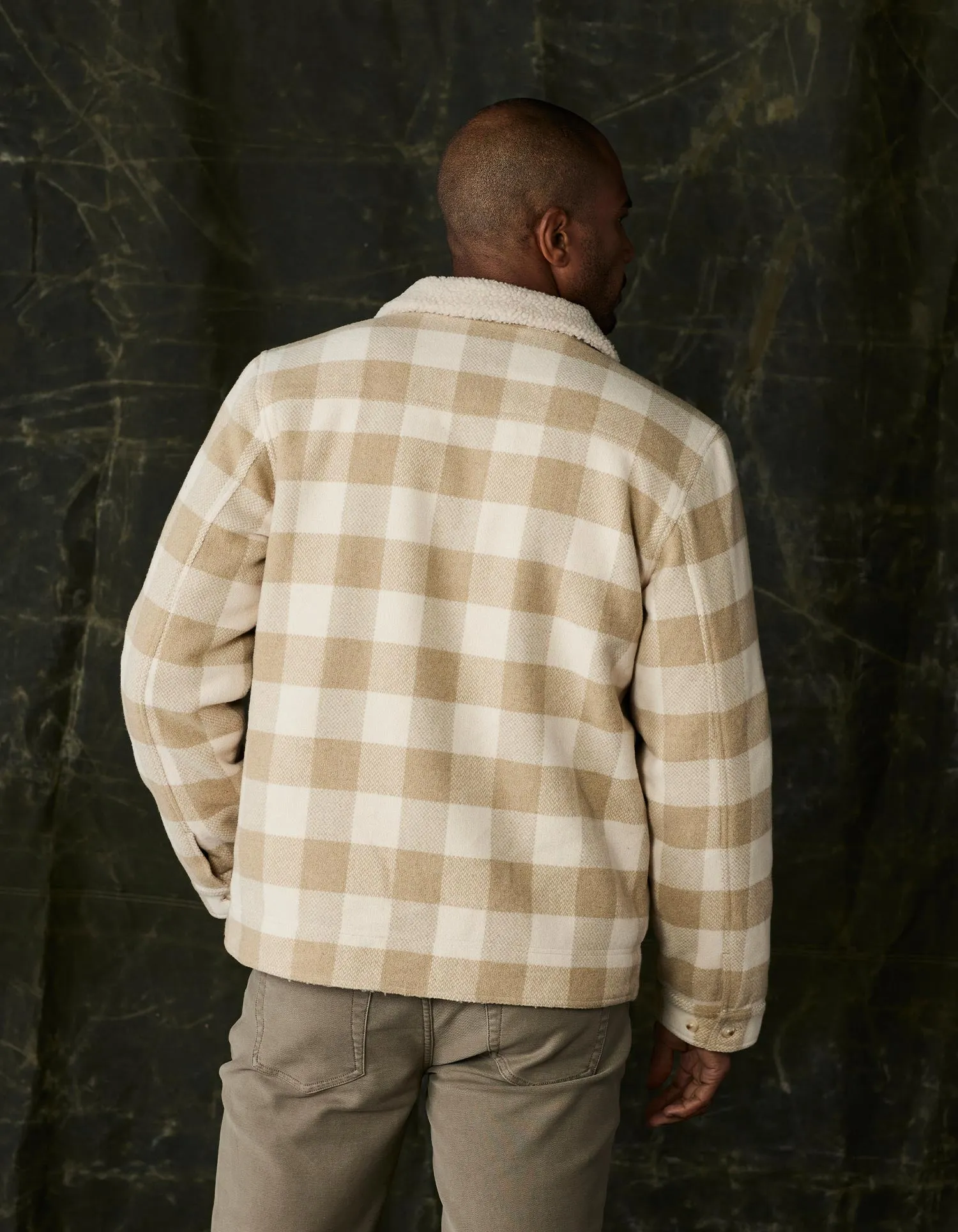 Sherpa Collar Jacket in Oat Buffalo