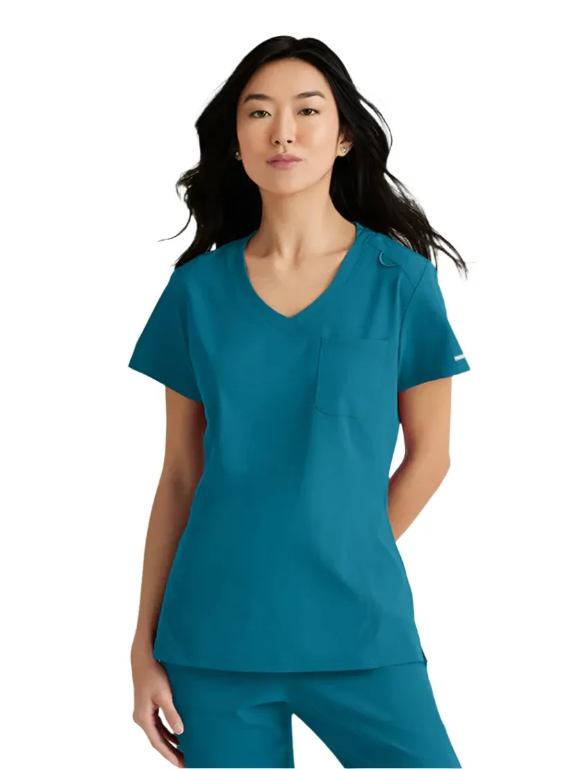SKECHERS™ by Barco Dignity 1-Pocket Tuck-In Scrub Top-Plus