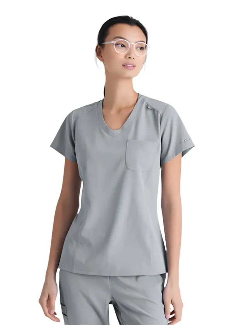 SKECHERS™ by Barco Dignity 1-Pocket Tuck-In Scrub Top-Plus