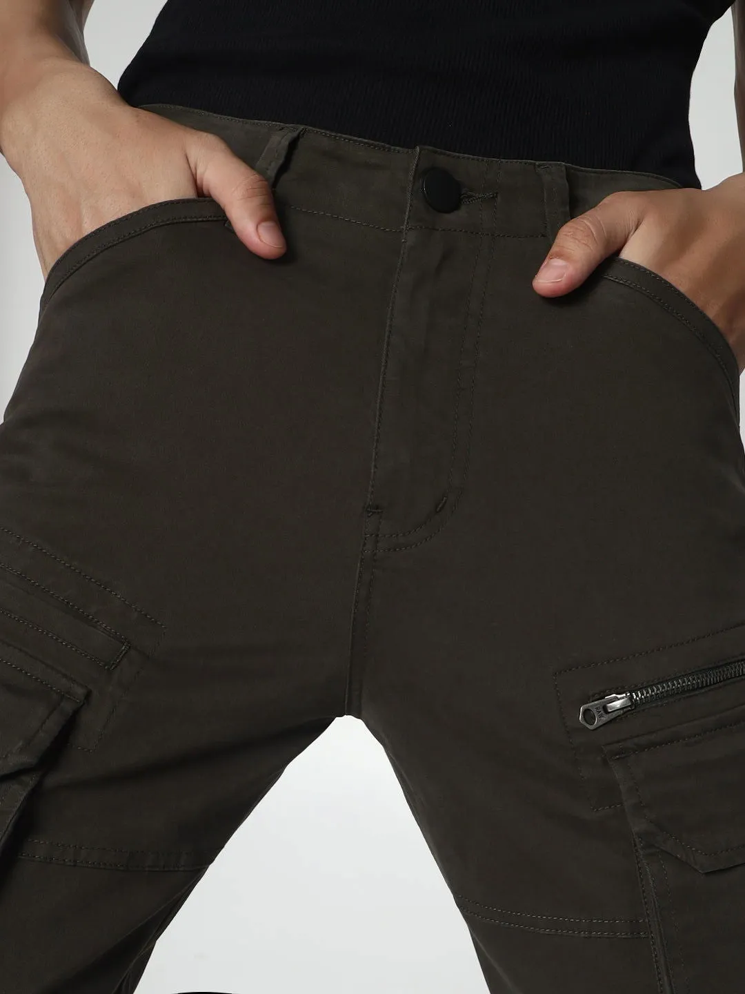 SLIM EIGHT POCKETS CARGO GREEN
