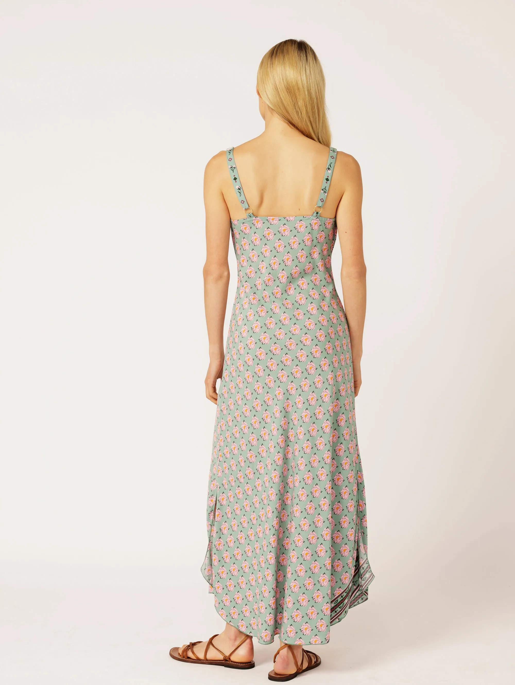 Slip Dress MAXI | Bias Cut | Sage Peony