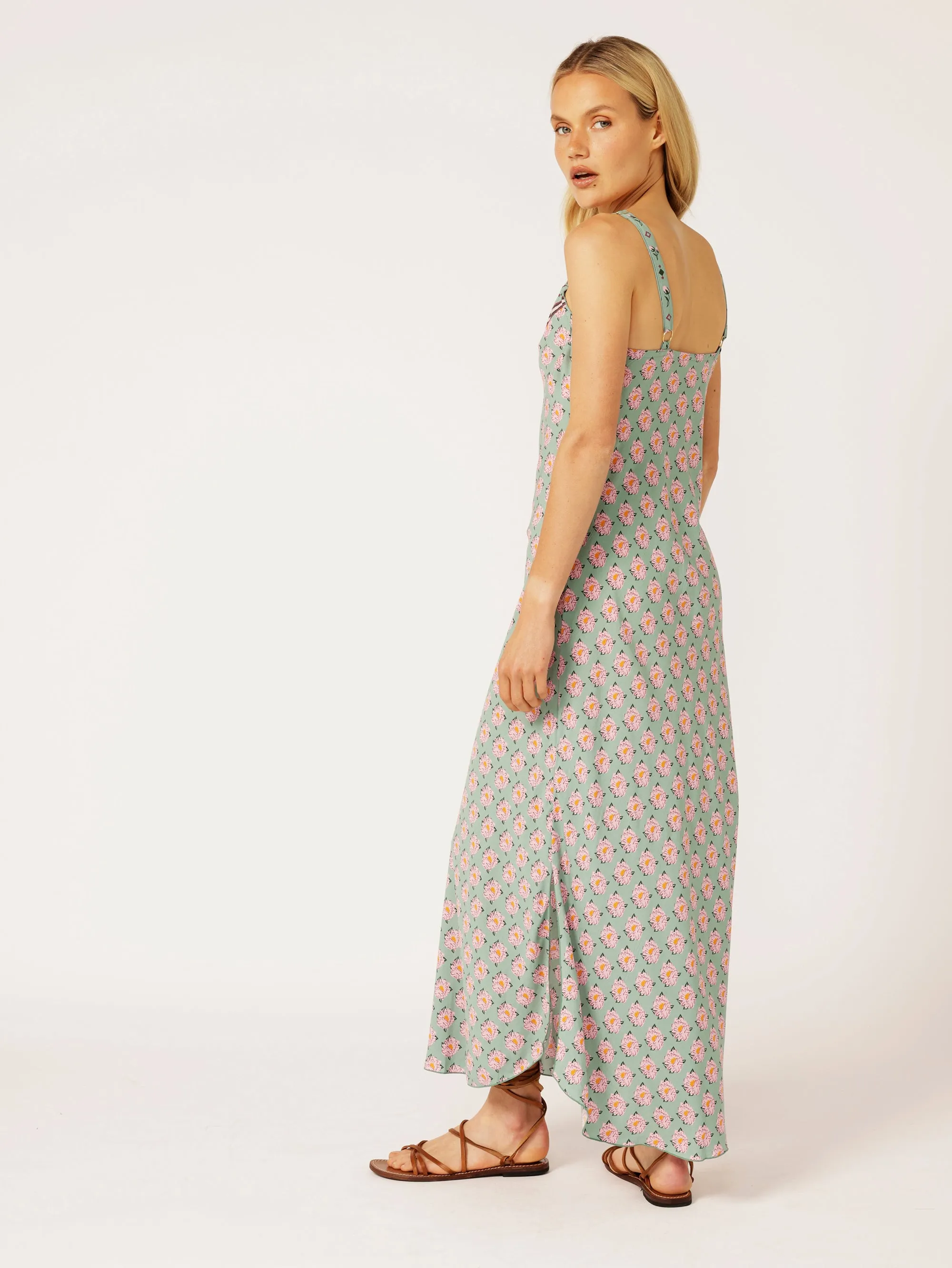 Slip Dress MAXI | Bias Cut | Sage Peony