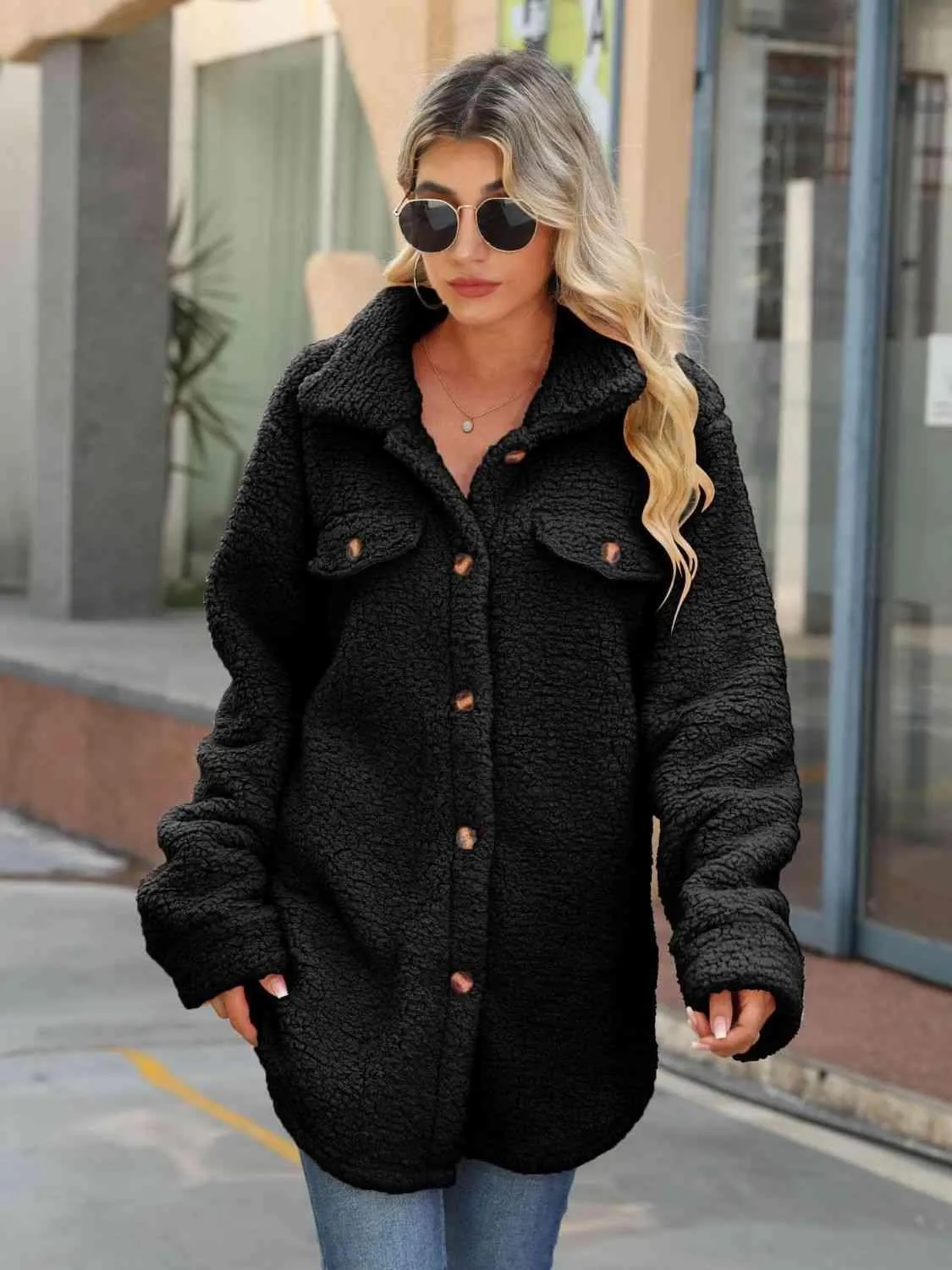 Snuggly Button Down Teddy Winter Coat