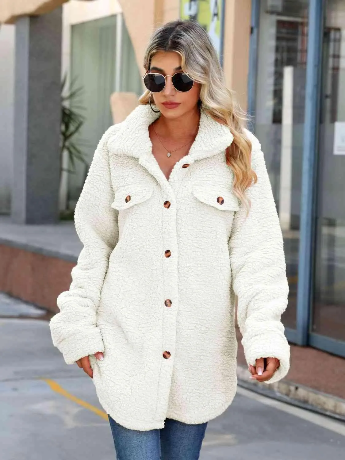 Snuggly Button Down Teddy Winter Coat