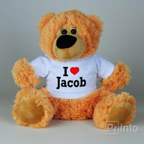 Soft brown Teddy Bear toy - I love Jacob