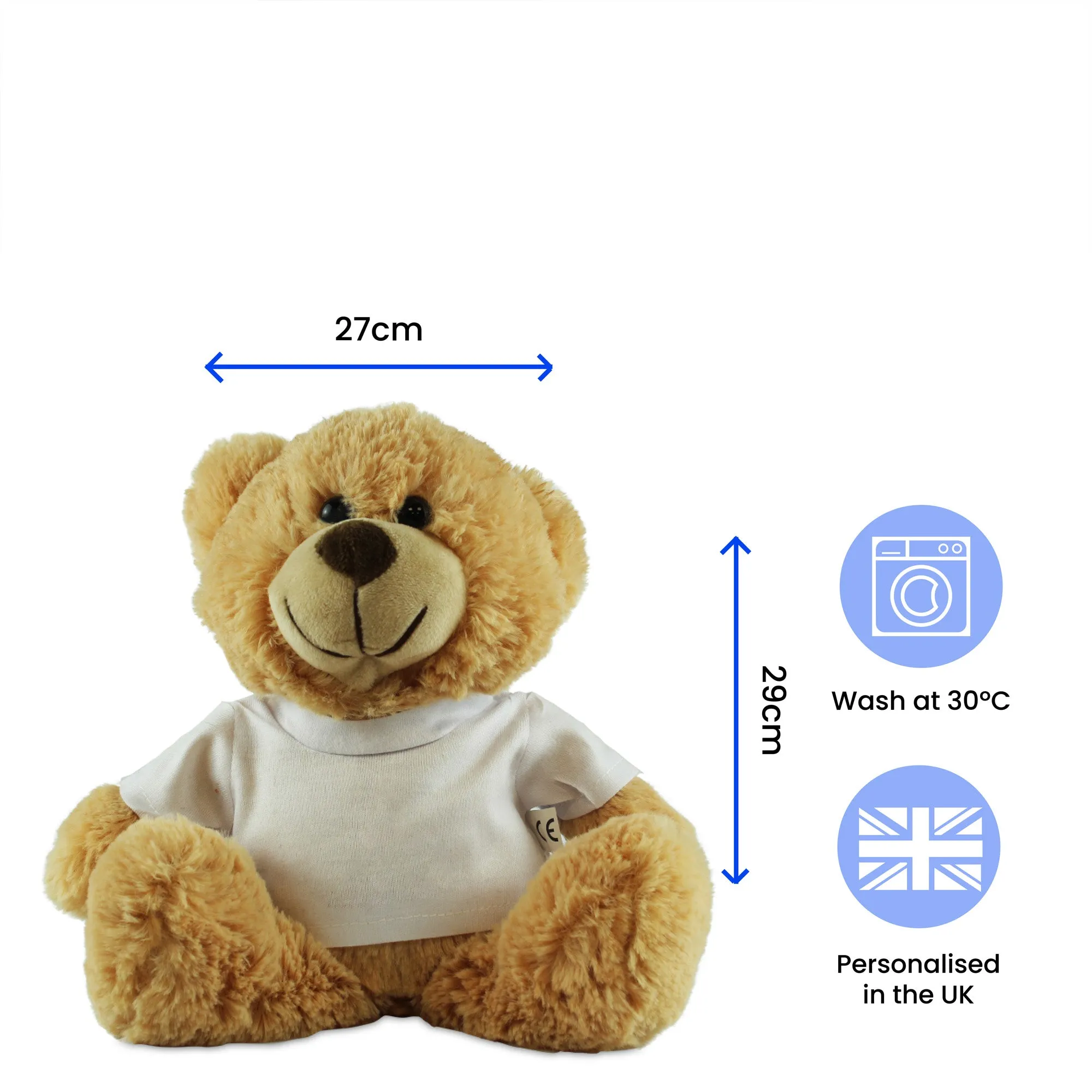 Soft Light Brown Teddy Bear Toy with T-shirt with Name in Star Design