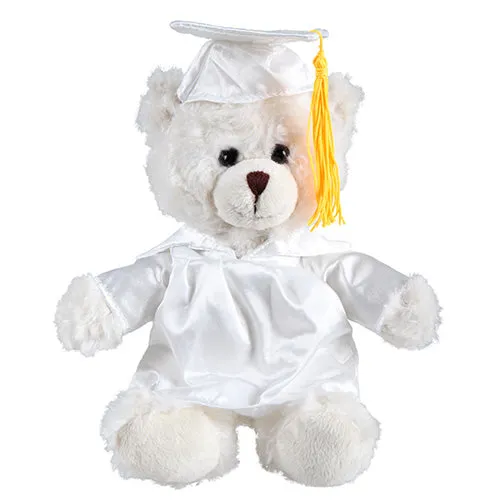 Soft Plush Cream Sitting Teddy Bear in Graduation Cap & Gown Stuffed Animal