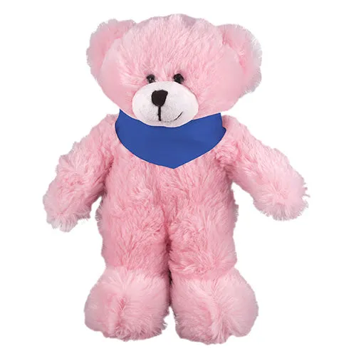 Soft Plush Stuffed Pink Teddy Bear with Bandana