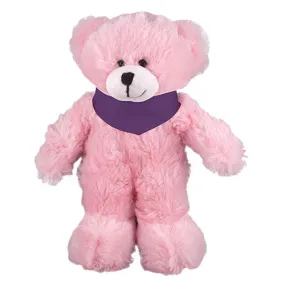 Soft Plush Stuffed Pink Teddy Bear with Bandana