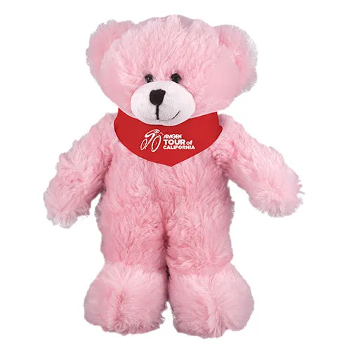 Soft Plush Stuffed Pink Teddy Bear with Bandana