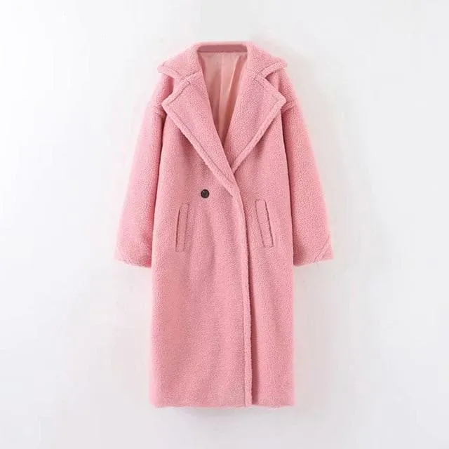 SOLID TEDDY FUR COAT