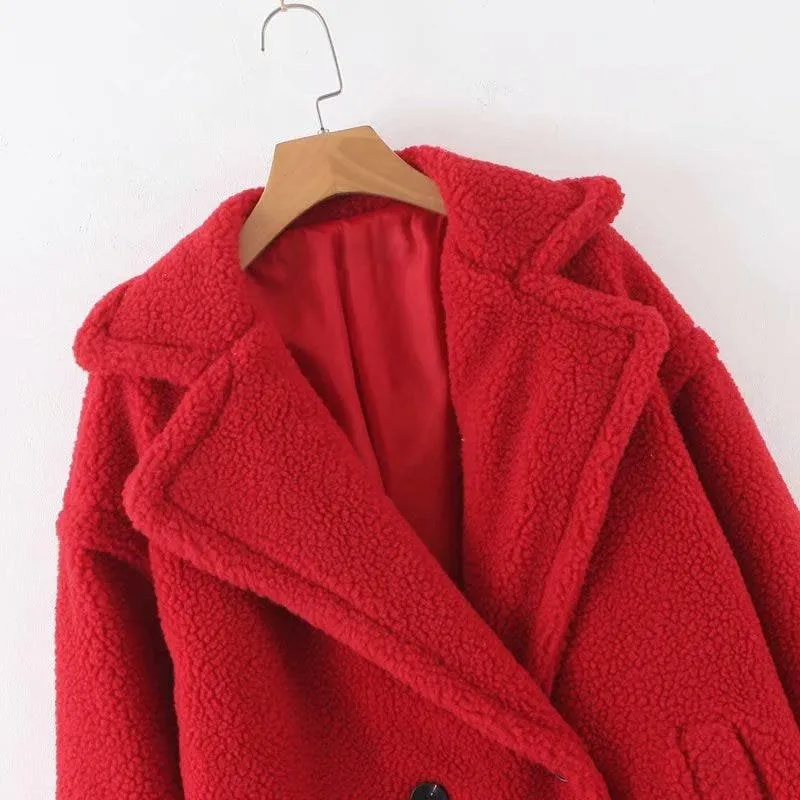 SOLID TEDDY FUR COAT